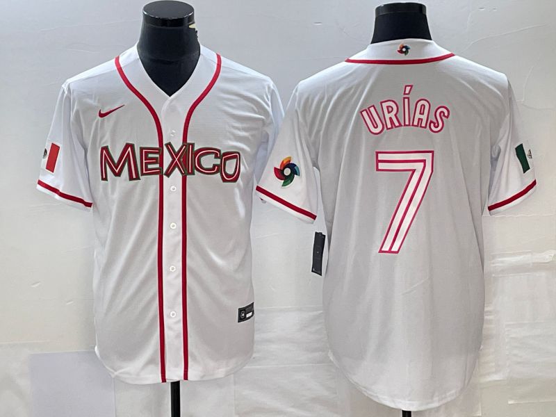 Men 2023 World Cub Mexico #7 Urias White Nike MLB Jersey62->more jerseys->MLB Jersey